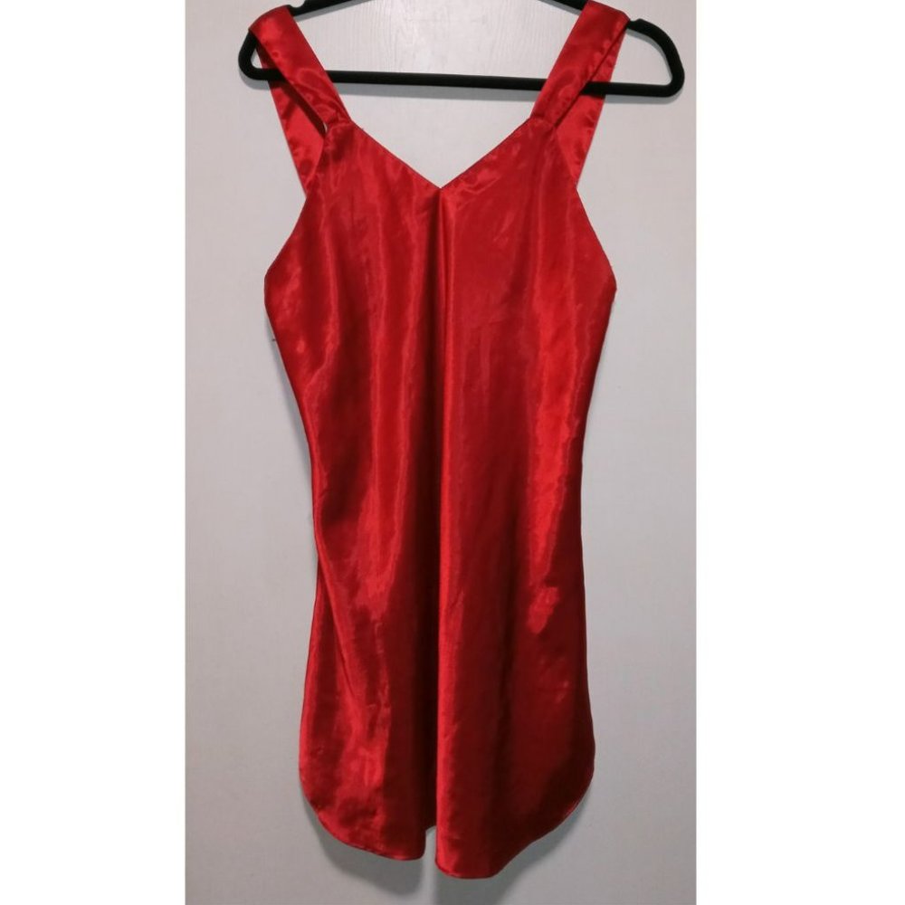 Red satin chemise